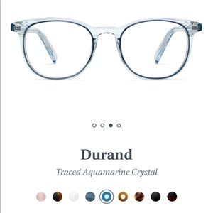 New! Warby Parker Durand Crystal with Traced Aquamarine Crystal